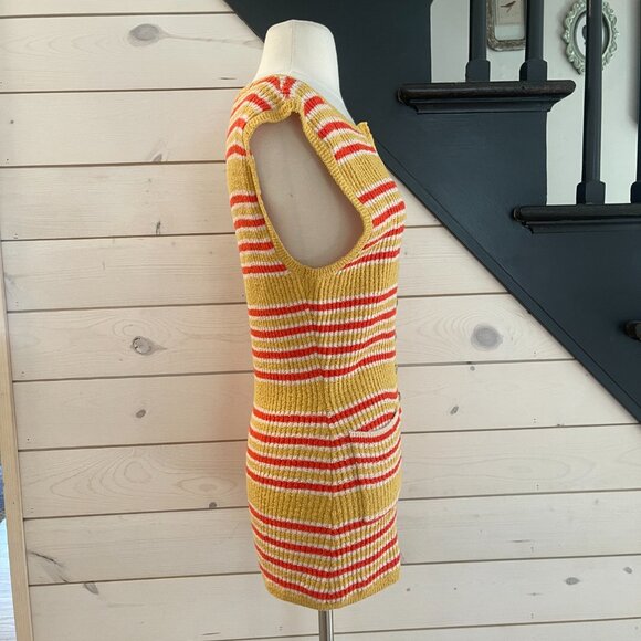 011 Free People Caroline Sweater Romper NWOT Red Combo Size Small - Picture 6 of 7